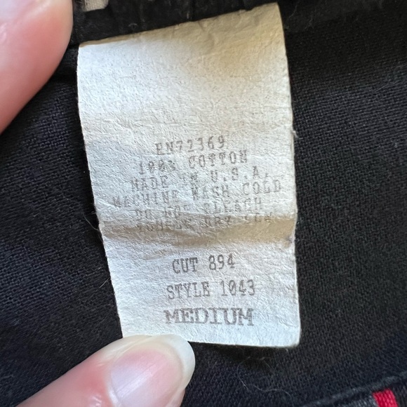 Vintage Banjo Dallas Black Plaid Cropped Western Shirt Size Medium Made in USA - Picture 5 of 7